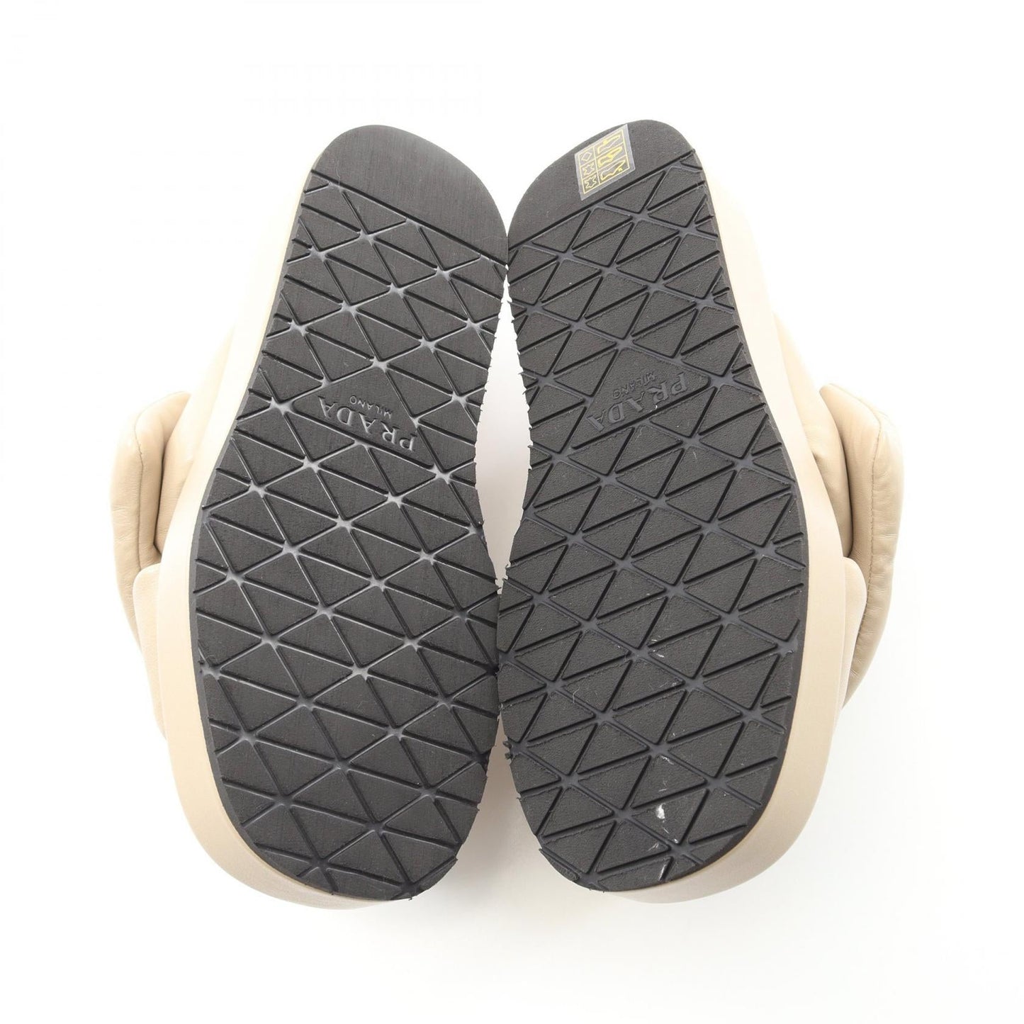 Prada Triangle Logo Leather Sandals