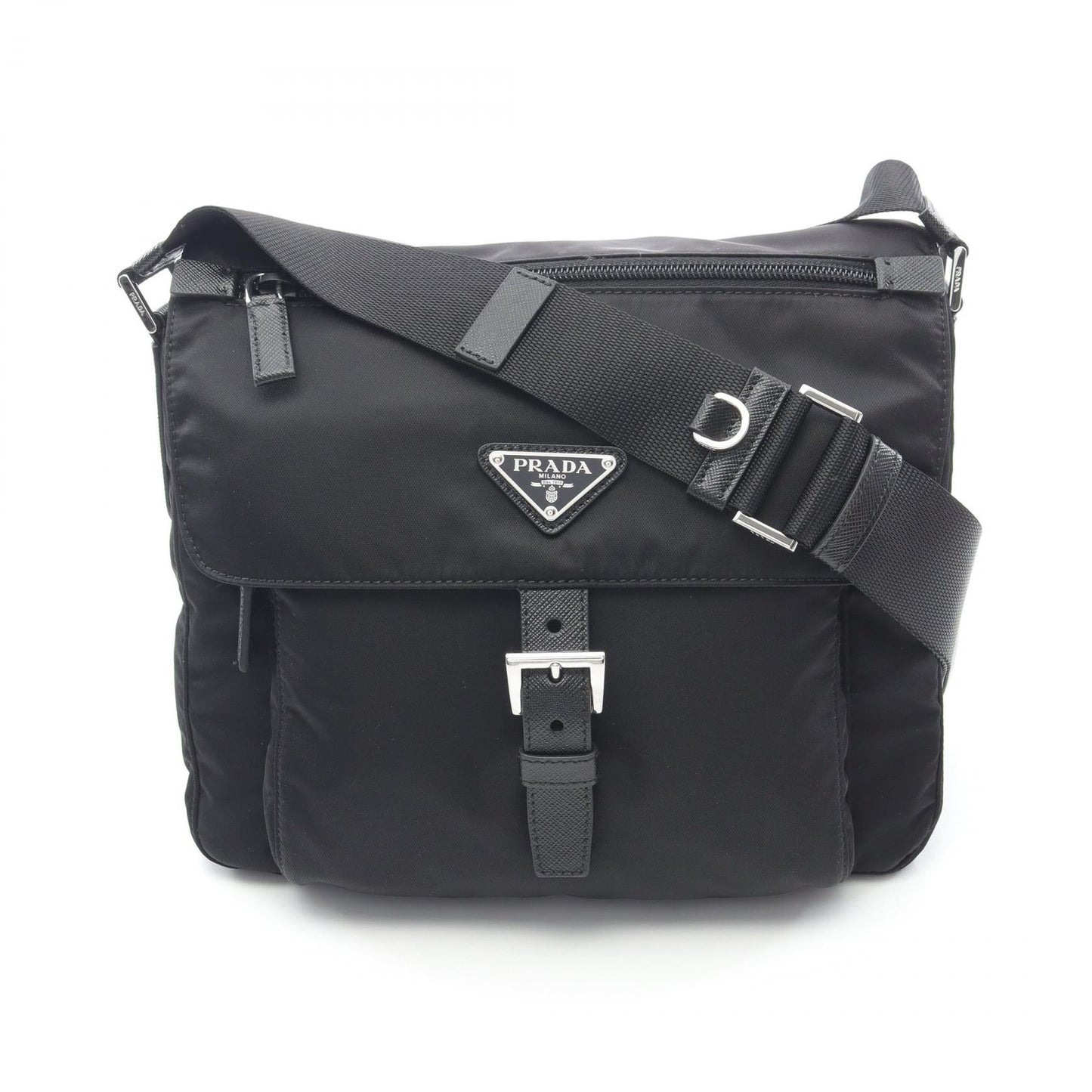 Prada VELA Nylon Saffiano Leather Shoulder Bag