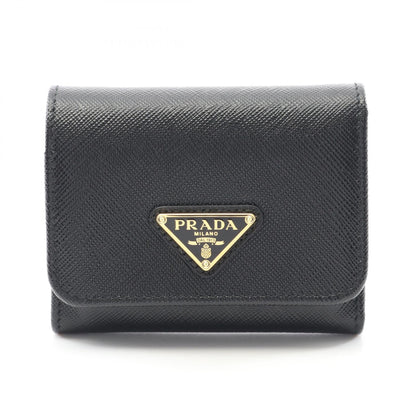 Prada Saffiano Triangle Trifold Wallet