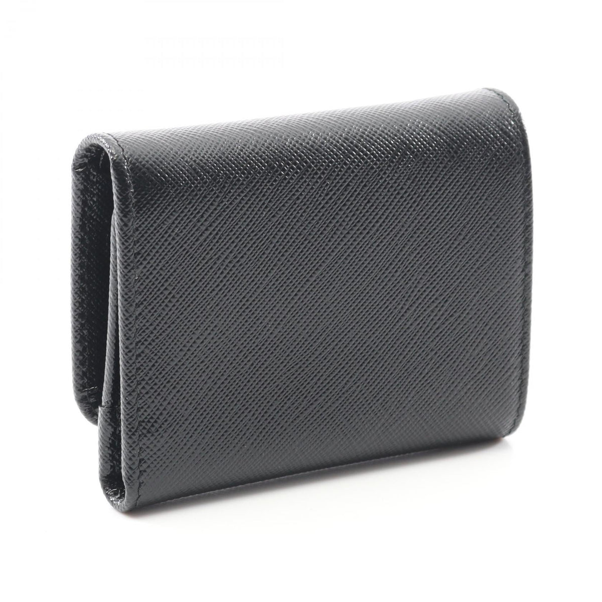 Prada Saffiano Triangle Trifold Wallet