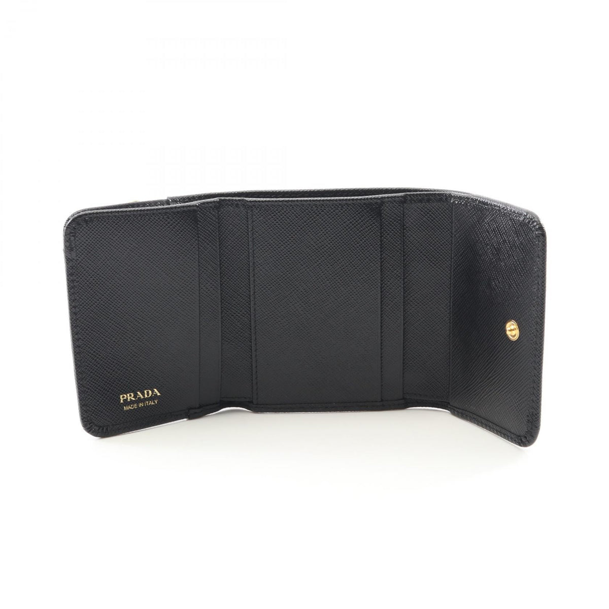 Prada Saffiano Triangle Trifold Wallet
