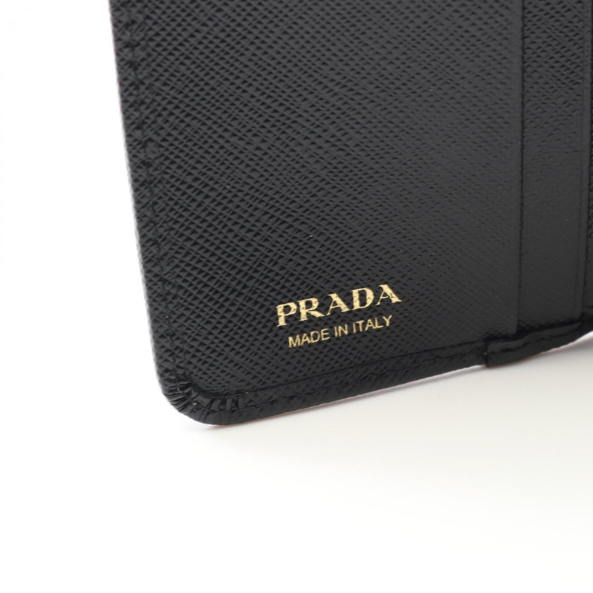 Prada Saffiano Triangle Trifold Wallet