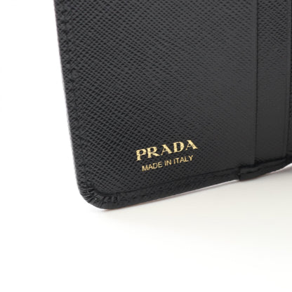 Prada Saffiano Triangle Trifold Wallet