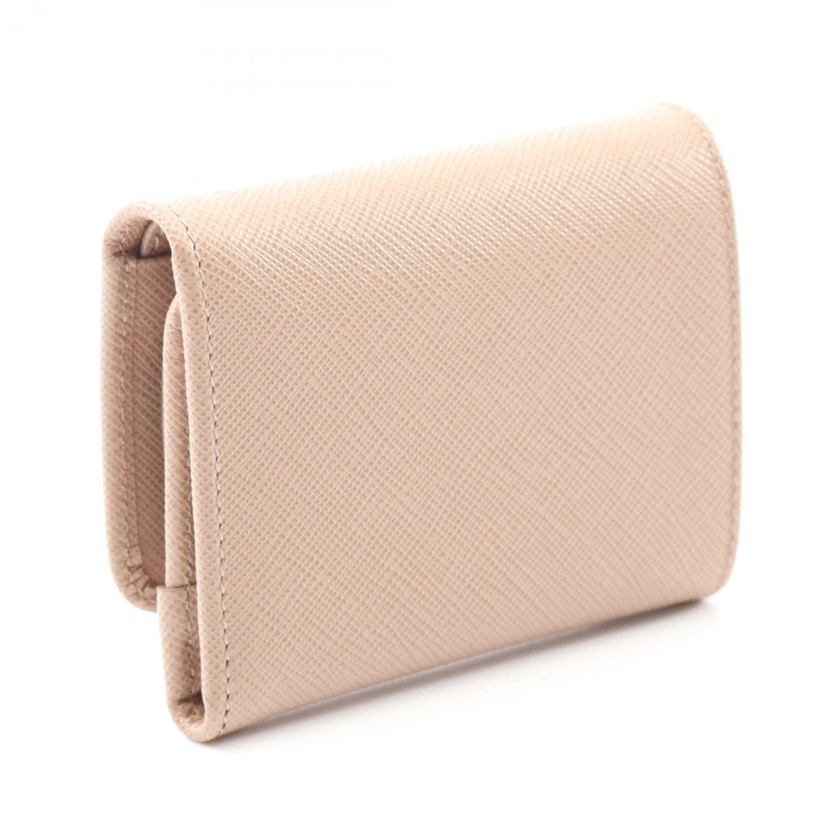 Prada Saffiano Triangle Trifold Wallet