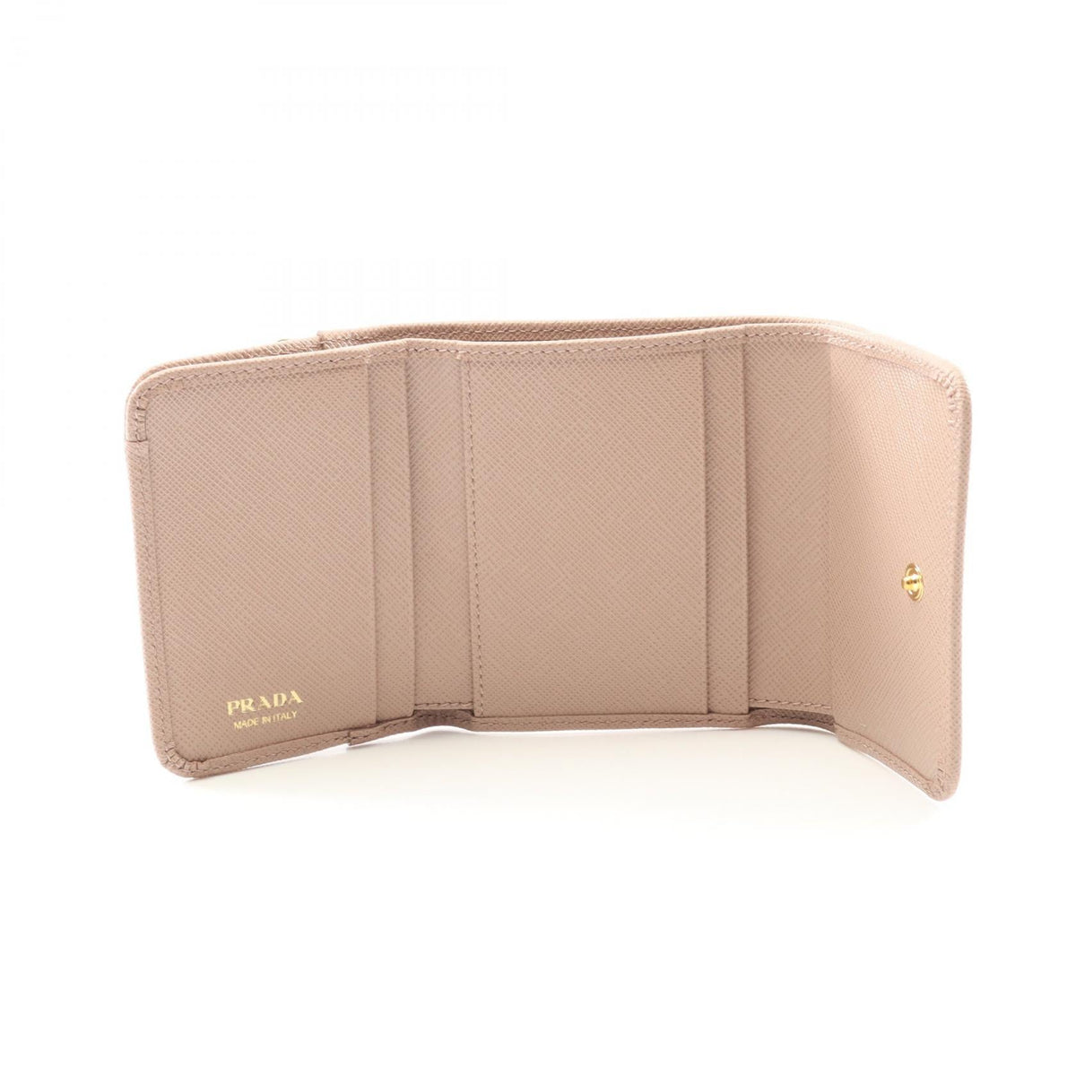 Prada Saffiano Triangle Trifold Wallet