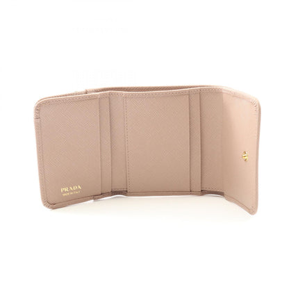 Prada Saffiano Triangle Trifold Wallet