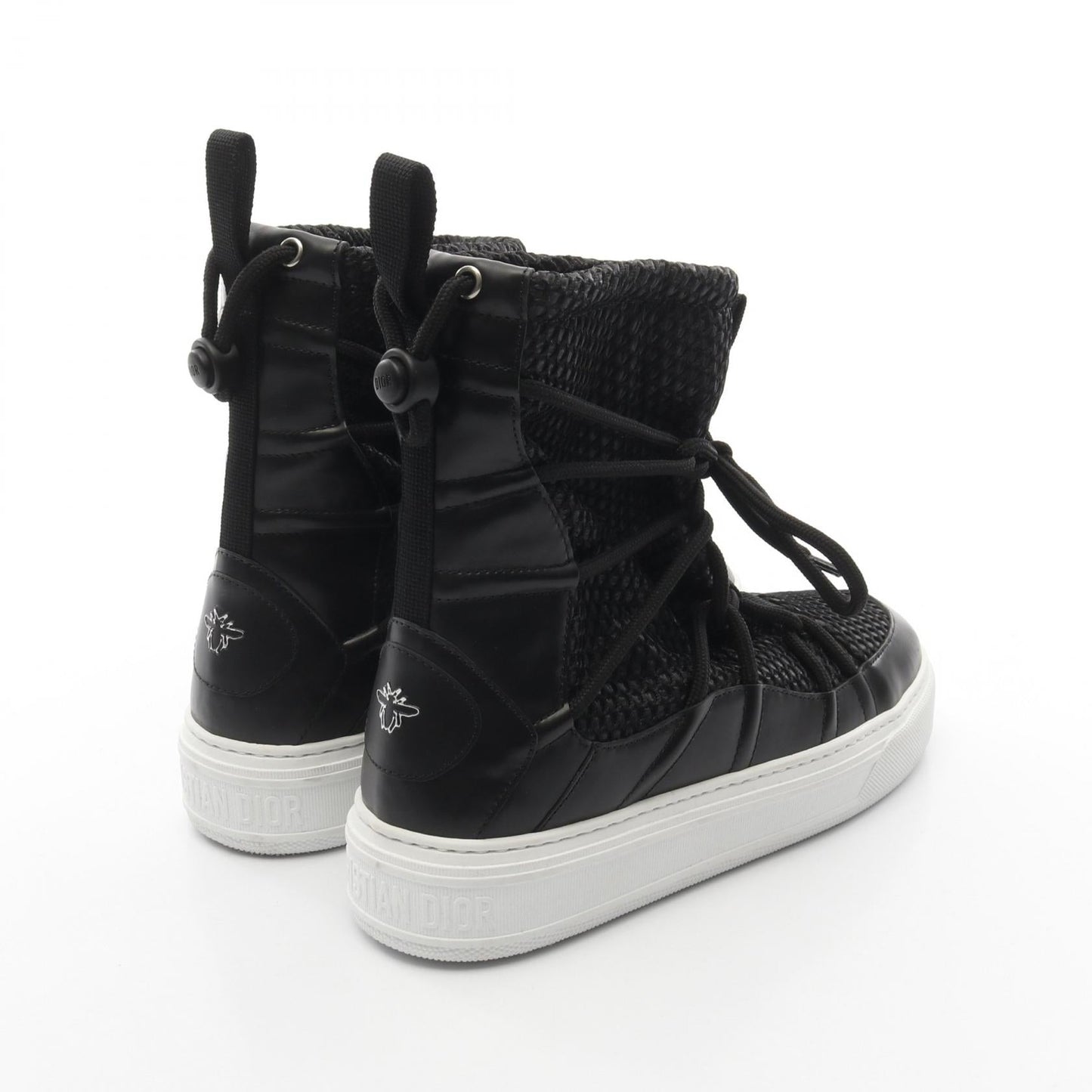 Christian Dior Mesh Leather Fabric Boots