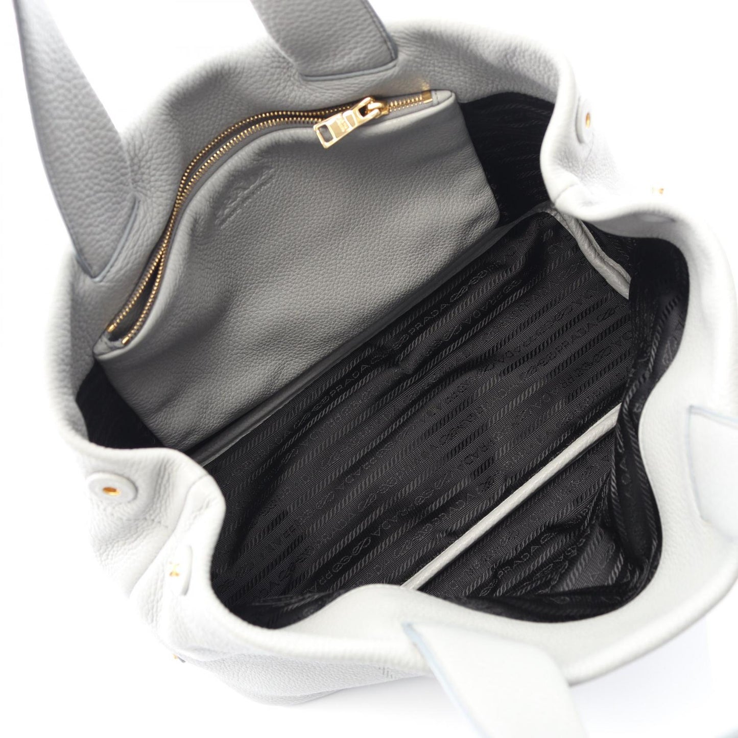 Prada VIT DAINO Leather Tote Bag