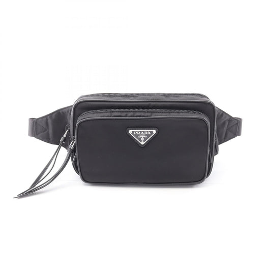 Prada TESSTO SAFFIANO Waist Bag Nylon Leather Waist Bag