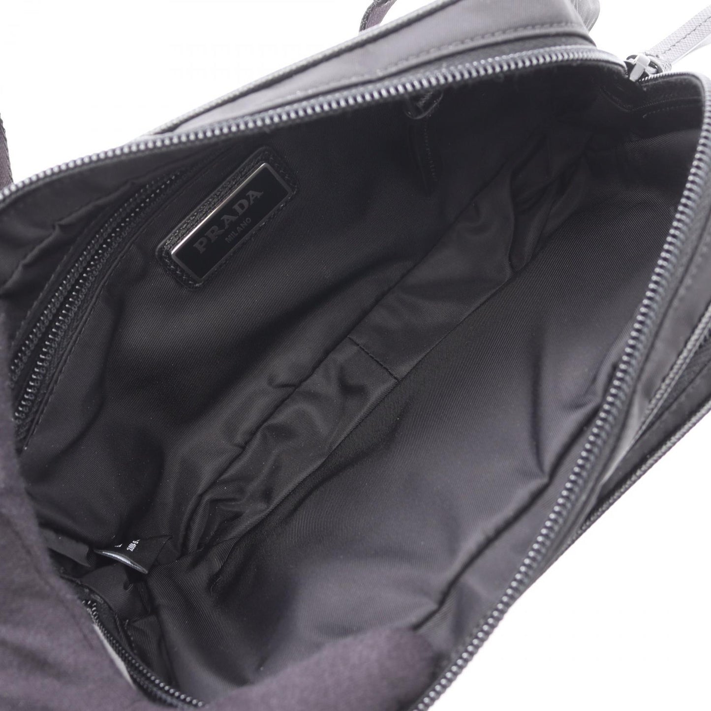Prada TESSTO SAFFIANO Waist Bag Nylon Leather Waist Bag