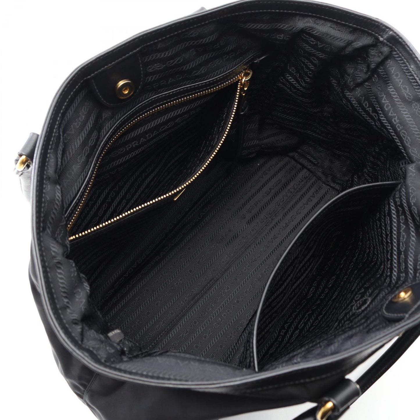 Prada 1BG159 Nylon Leather Tote Bag
