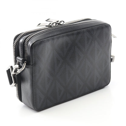 Dior CD Diamond PVC Coated Canvas Leather Shoulder Bag