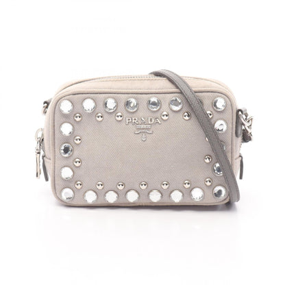 Prada 1N1674 Canvas Saffiano Leather Shoulder Bag