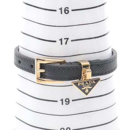 Prada Triangle Logo Saffiano Leather Bracelet