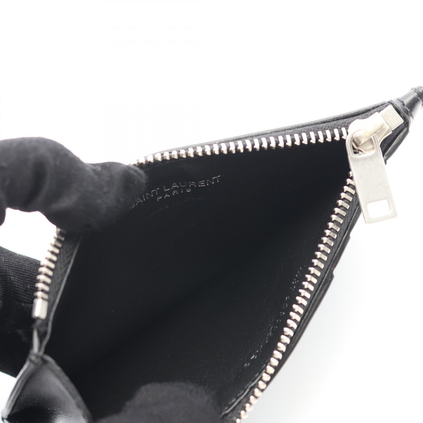 Saint Laurent TINY MONOGRAM Leather Coin Case
