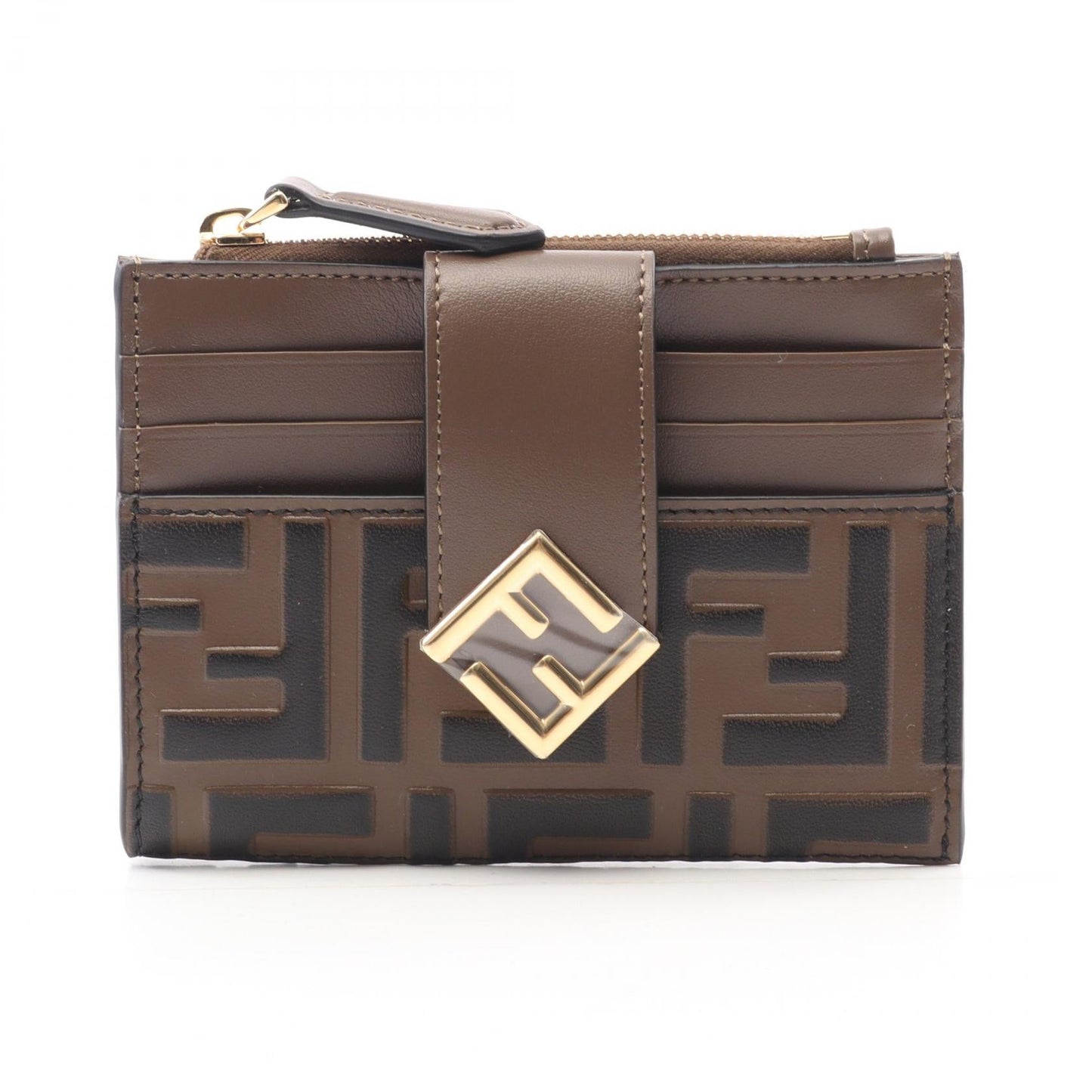 Fendi FF Diamond Zip Card Case Card Case
