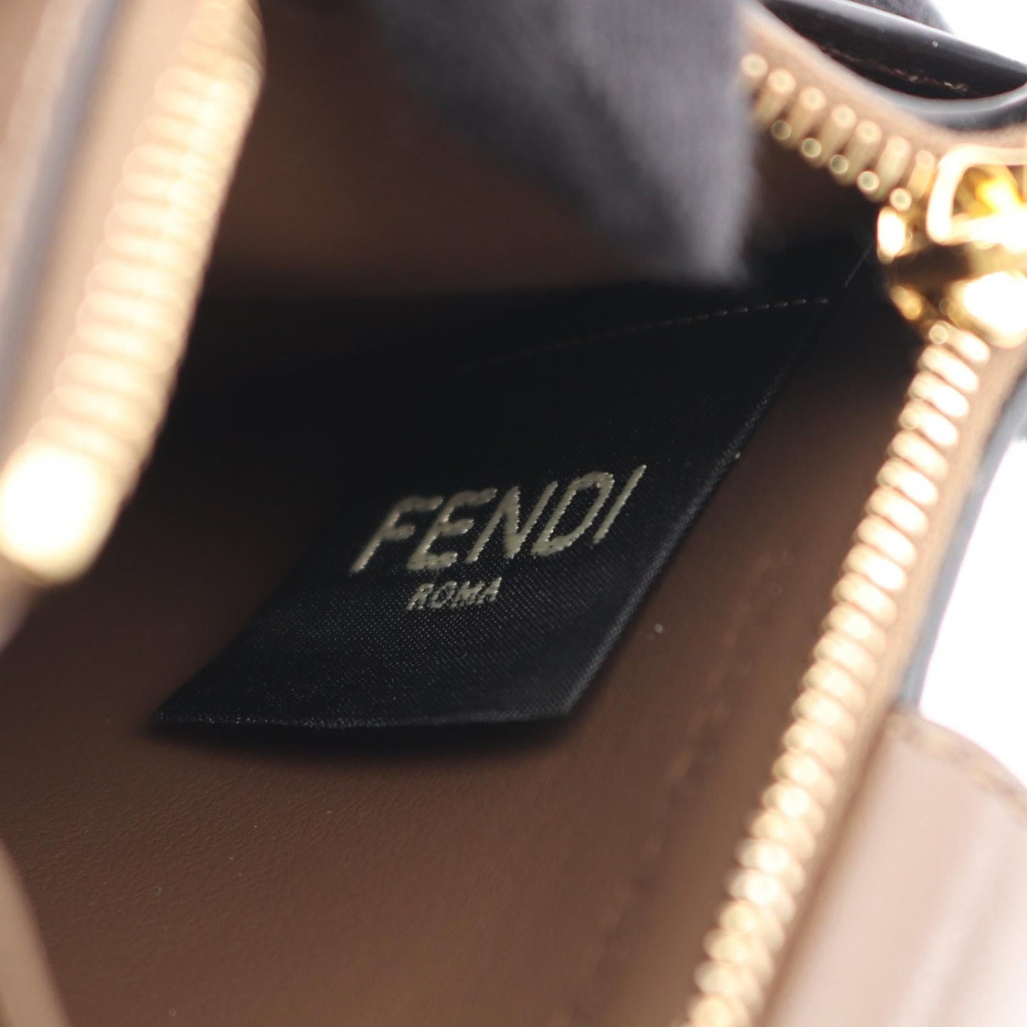 Fendi FF Diamond Zip Card Case Card Case