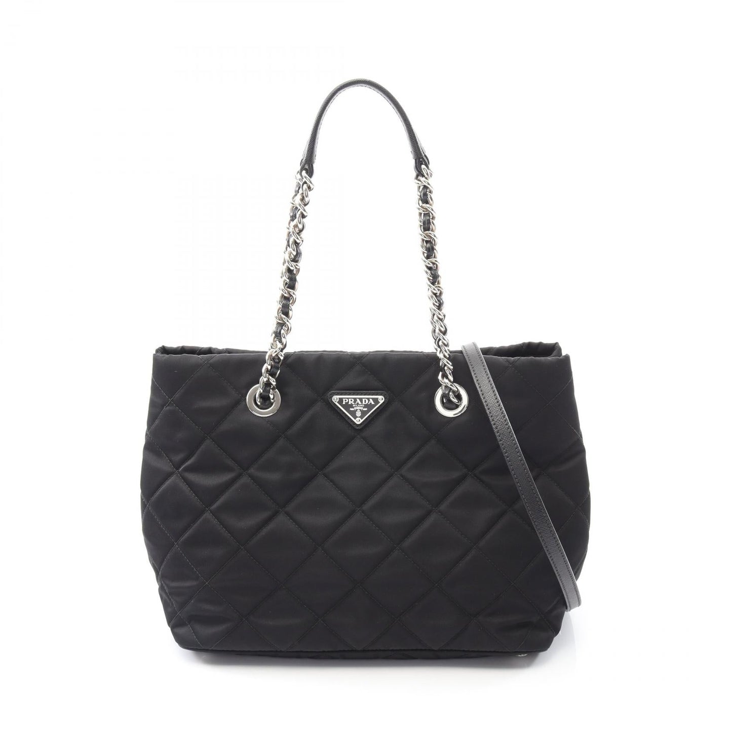 Prada TESSUTO IMPUNTU Nylon Saffiano Leather 2way Tote Bag