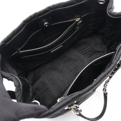 Prada TESSUTO IMPUNTU Nylon Saffiano Leather 2way Tote Bag