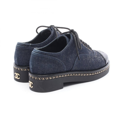 Chanel Coco Mark Denim Leather Shoes
