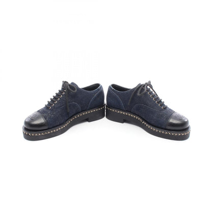 Chanel Coco Mark Denim Leather Shoes