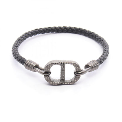 Dior CD Icon Leather Stainless Steel Bracelet