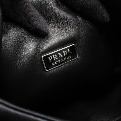 Prada Triangle Logo Leather Handbag