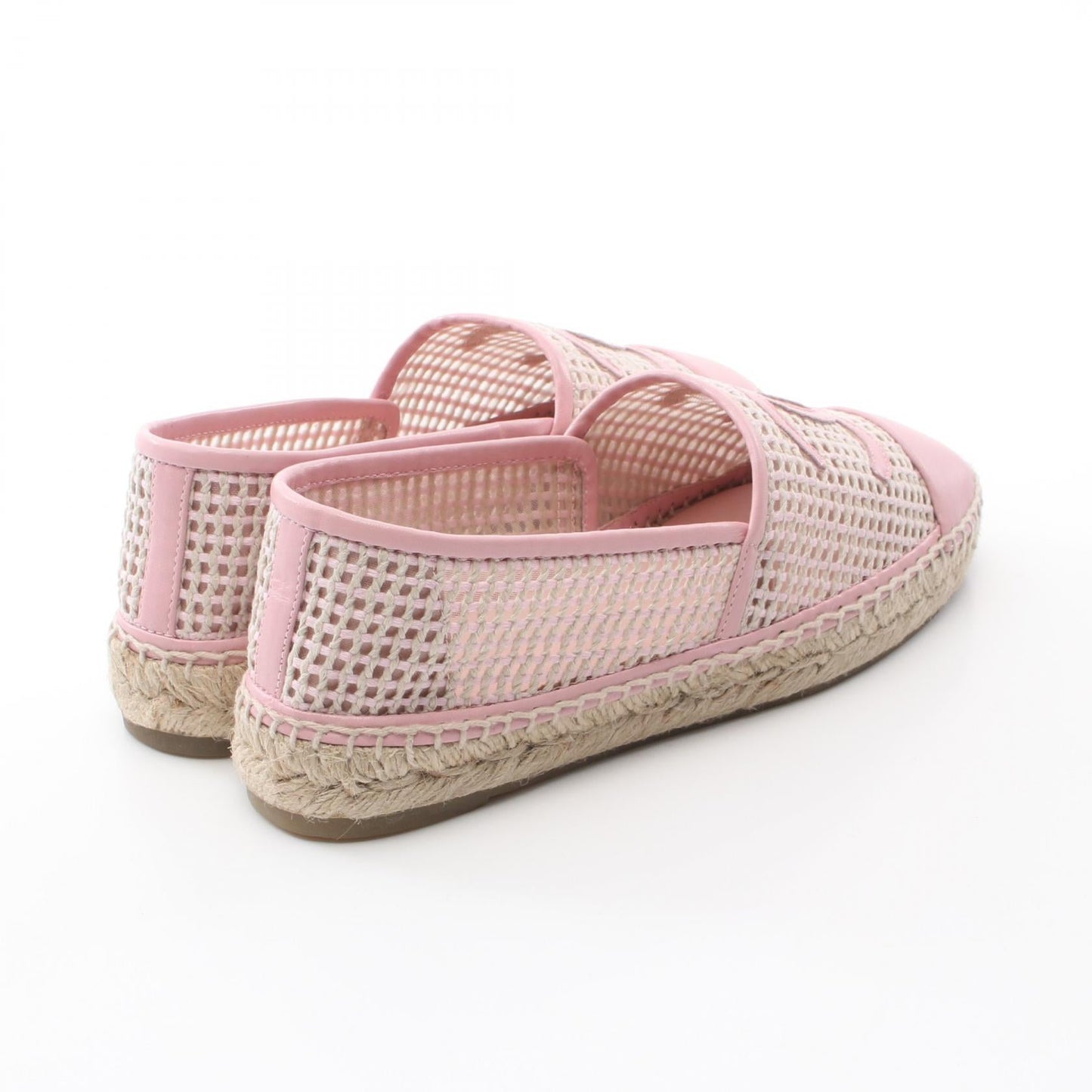 Chanel Coco Mark Leather Jute Slip-on Shoes