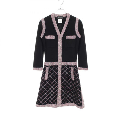 Chanel Camellia Button Silk Cashmere Dress