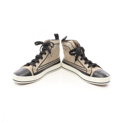Chanel Coco Mark Canvas Leather Sneakers