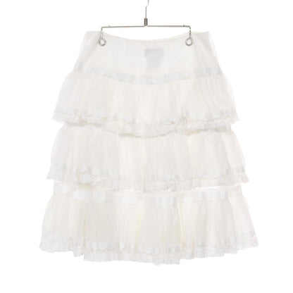 Chanel Pearl Button Tiered Nylon Skirt