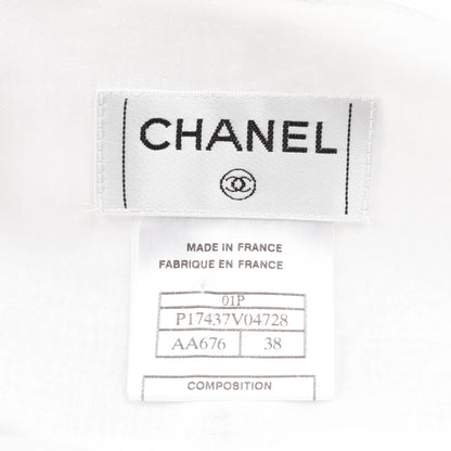 Chanel Pearl Button Tiered Nylon Skirt