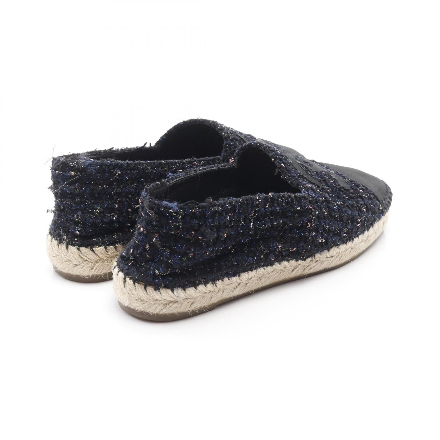 Chanel Coco Mark Fabric Slip-on Shoes