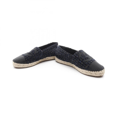 Chanel Coco Mark Fabric Slip-on Shoes