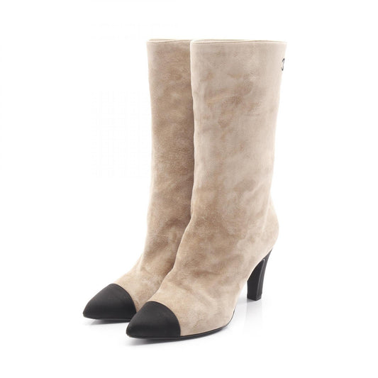 Chanel Coco Mark Suede Fabric Boots