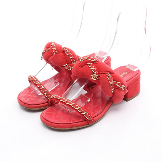 Chanel Matelasse Coco Mark Suede Sandals