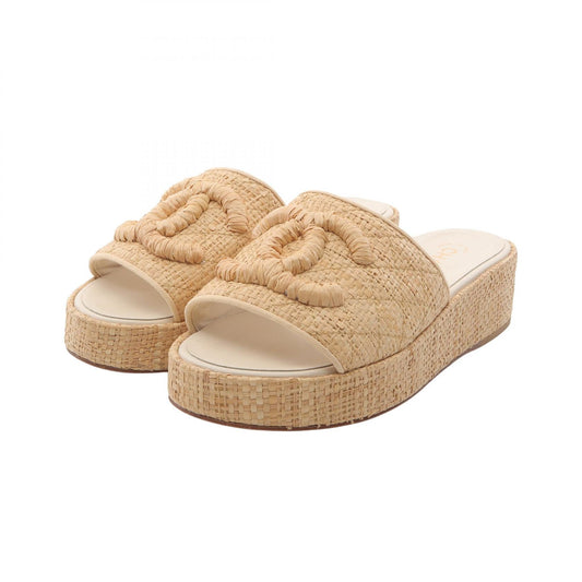 Chanel Coco Mark Straw Sandals