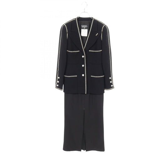 Chanel Camelia Button Wool Silk Suit