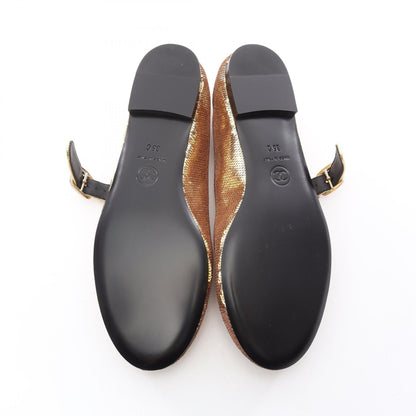Chanel Coco Mark Leather Sequin Mary Jane Shoes