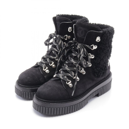 Chanel Matelasse Suede Boa Boots
