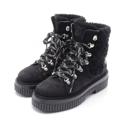 Chanel Matelasse Suede Boa Boots