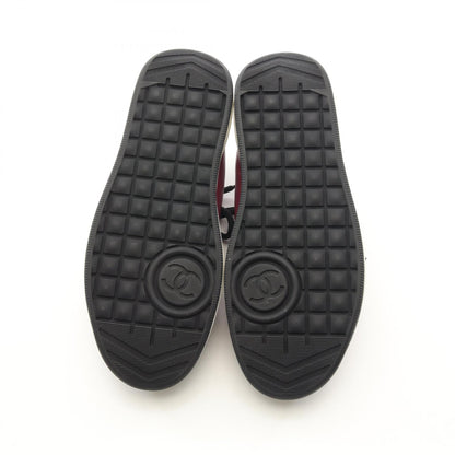 Chanel Coco Mark Leather Fabric Sneakers