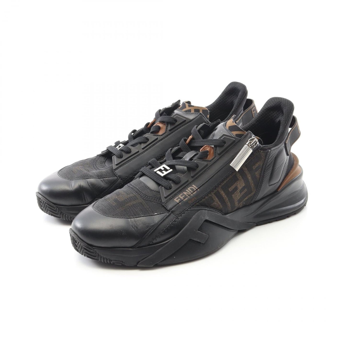 Fendi Flow Leather Fabric Sneakers