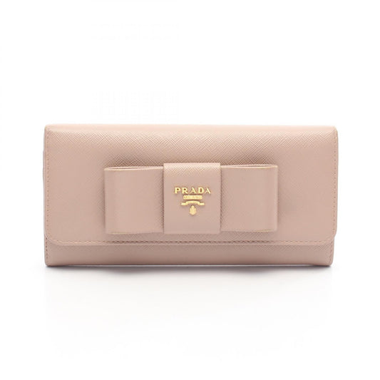 Prada SAFFIANO FIOCCO Saffiano Leather Long Wallet