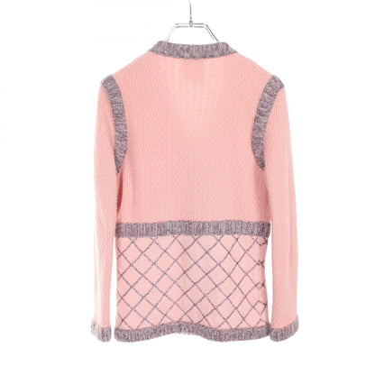 Chanel Matelassé Camellia Button Silk Cashmere Mohair Cardigan