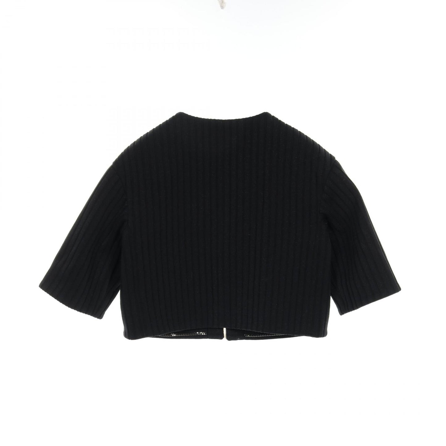 Chanel No Collar Jacket Nylon Cotton Outerwear