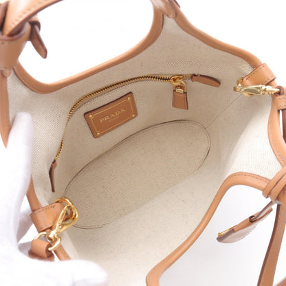 Prada 1BE074 Canvas Leather 2way Handbag