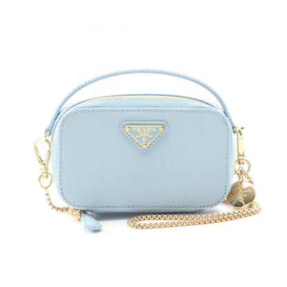 Prada Saffiano Triangle Mini Pouch Saffiano Leather Shoulder Bag