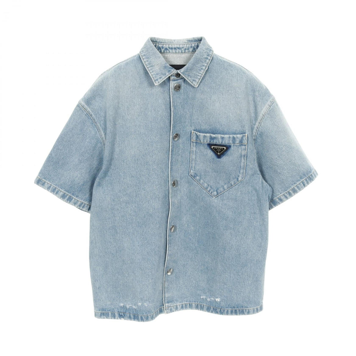 Prada Triangle Plate Denim Top