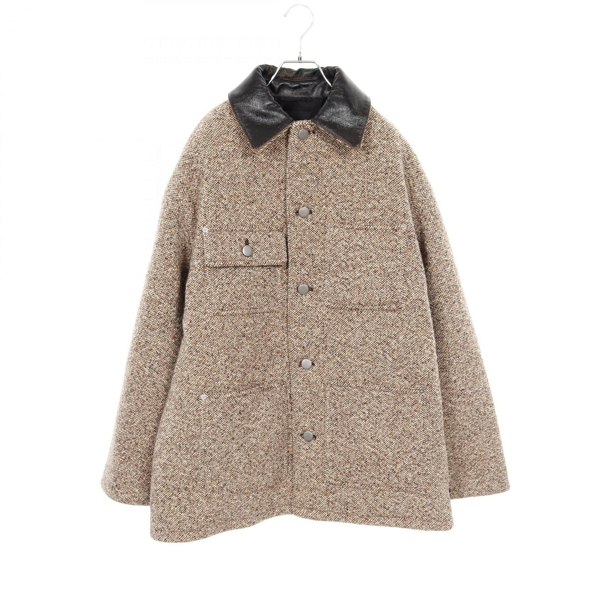 Prada Wool Blend Wool Leather Outerwear